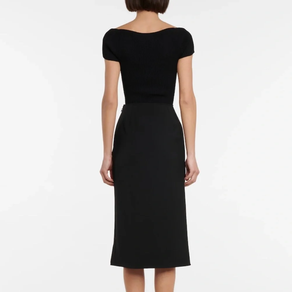 Mugler Black Wool Cut-Out skirt Size FR40